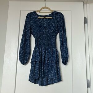 Blue & white polka dot dress